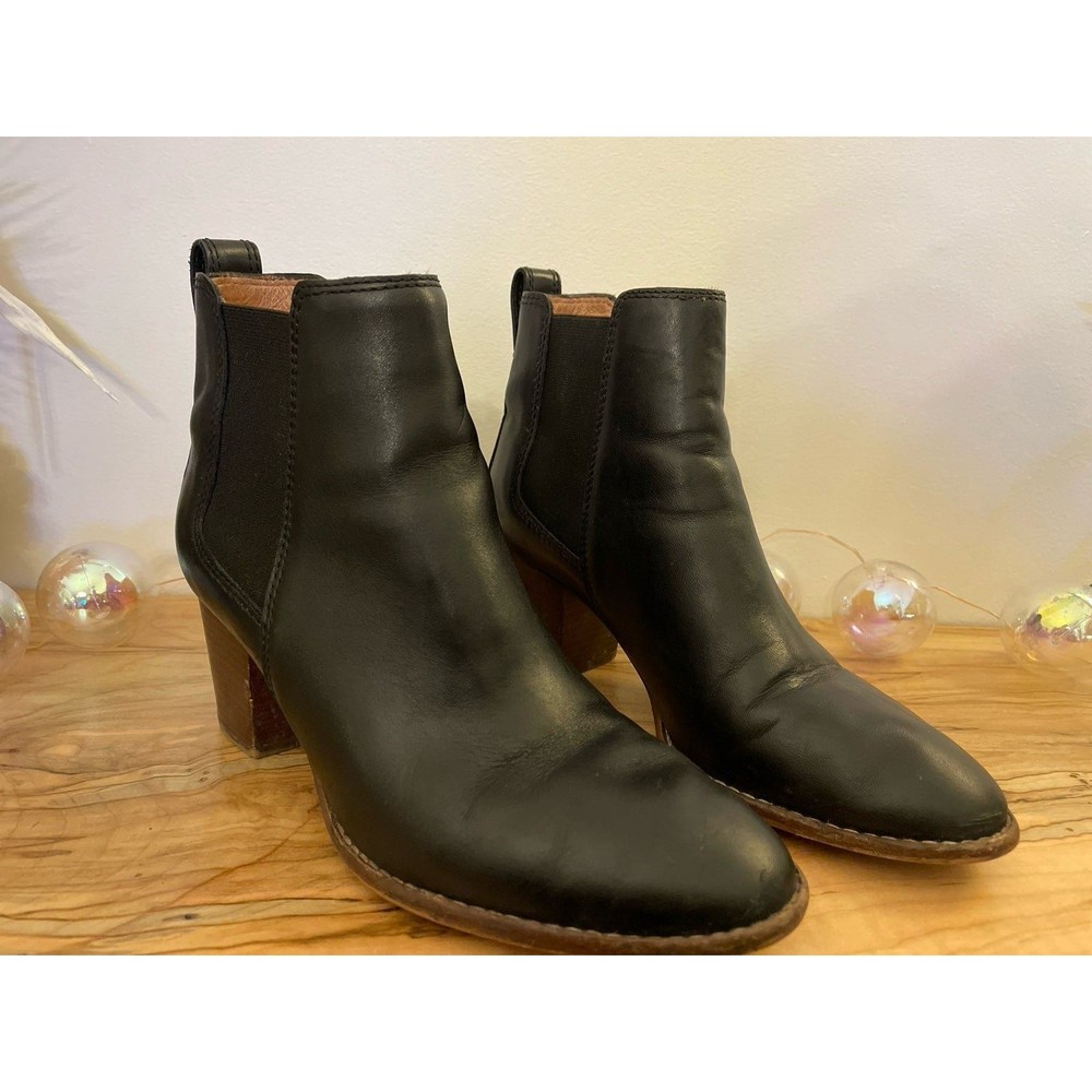 Madewell J8307 Womens Regan Ankle Boots Chelsea Black Leather Size 7.5